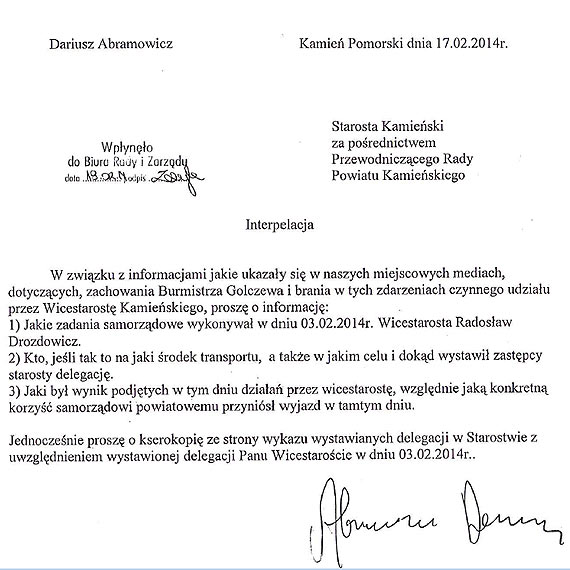 Interpelacja radnego