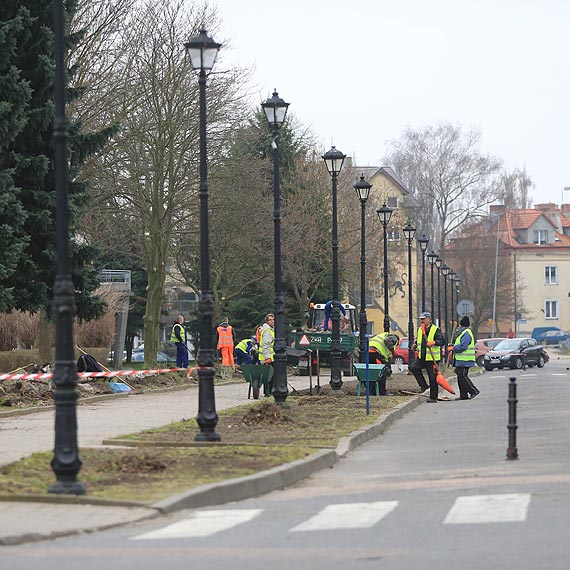 W Kamieniu Pomorskim przy ulicy Mickiewicza przygotowują trawniki do nasadzeń