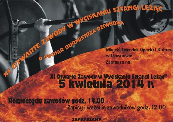 XI otwarte zawody w wyciskaniu sztangi lec w Dziwnowie 