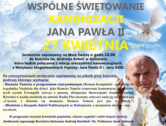Wsplne witowanie kanonizacji Jana Pawa II w Golczewie 