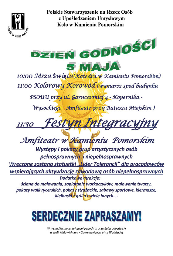 Zaproszenie na festyn integracyjny z okazji Dnia Godnoci