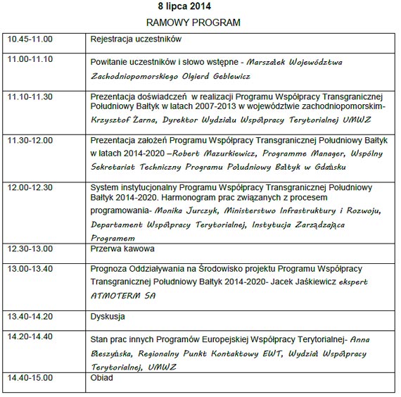 Seminarium konsultacyjne Programu Poudniowy Batyk  