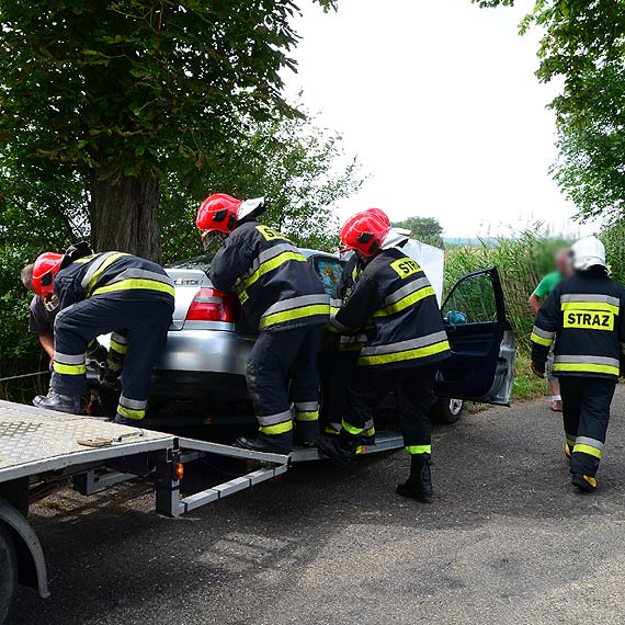 Kodrb: 36- latek z adzina jecha bez prawka i uderzy w drzewo. Trafi do szpitala