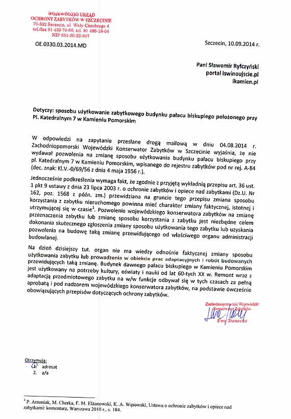 W Kamieniu Pomorskim zabytkami zajmują się fachowcy którzy się na tym nie znają?