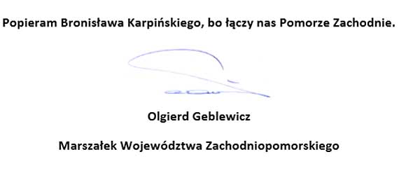 Olgierd Geblewicz i Stanisaw Gawowski popieraj Bronisawa Karpiskiego. Zobacz film!