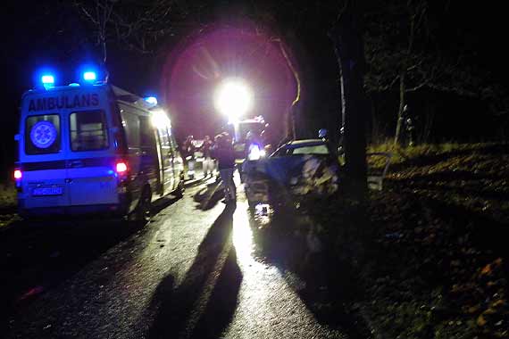 Wypadek na drodze powiatowej Gosty - wierzno