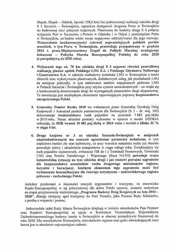 Radni z Międzyzdrojów zwracają się do Ewy Kopacz w sprawie drogi ekspresowej S3