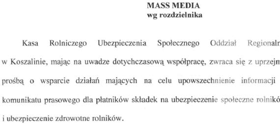 Komunikat dla patnikw skadek w KRUS