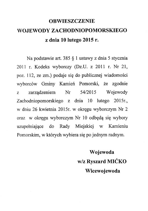 Zarzdzenie wojewody zachodniopomorskiego