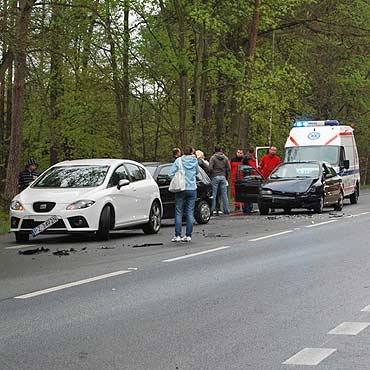Przybiernw: Zderzenie 6 samochodw na krajowej trjce