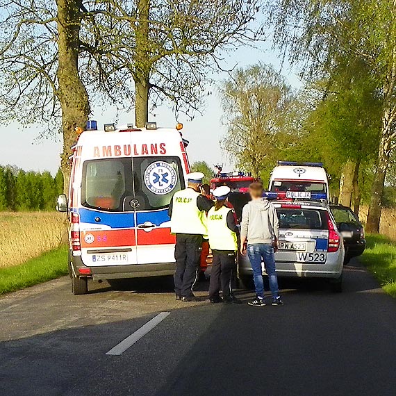 Uderzya w drzewo bo pasaer zacign hamulec rczny