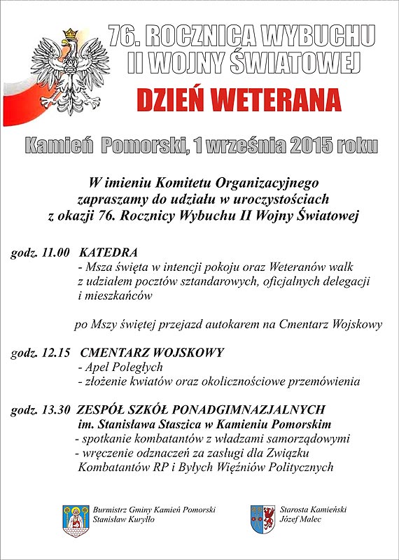 76. Rocznica Wybuchu II Wojny wiatowej – Dzie Weterana