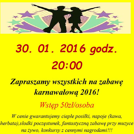 Wyjtkowa zabawa karnawaowa w Wysokiej Kamieskiej. Kup bilety zanim bdzie za pno!