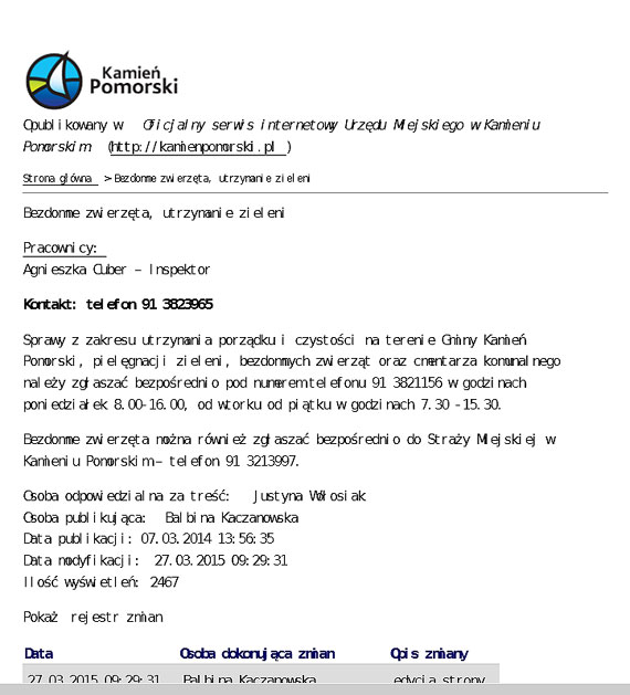 W co gra kamieski Urzd Miasta? Po naszej interwencji strona internetowa UM zaktualizowana!