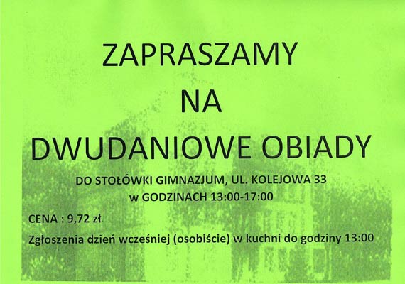 Obiady w stowce midzyzdrojskiego gimnazjum