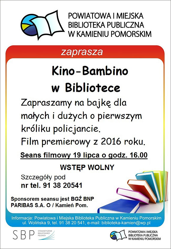 Kamieska biblioteka zaprasza na seanse! 