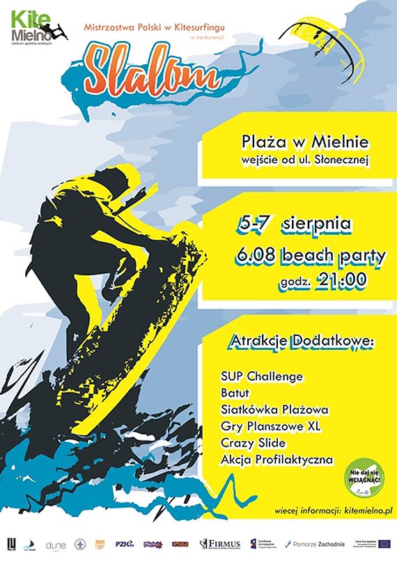 Slalomowy kitesurfing na play w Mielnie