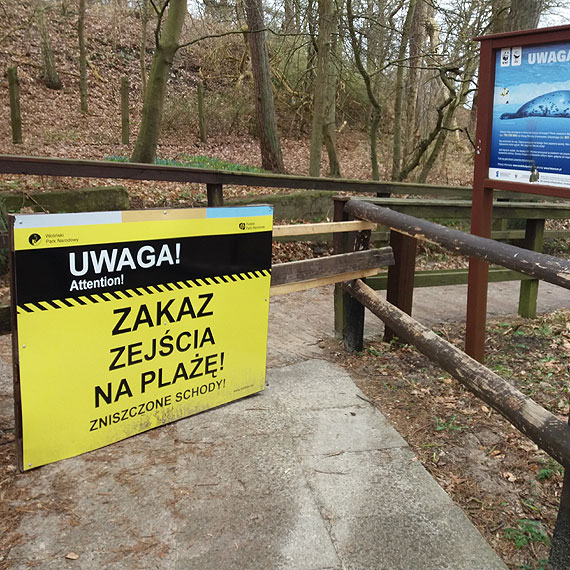 Zbliża się sezon. Jedyne zejście na plażę w Wisełce zniszczone