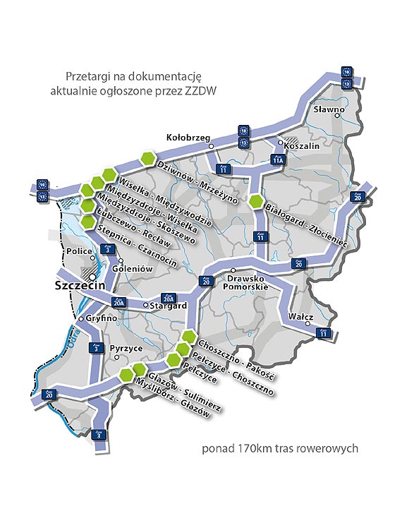 Ponad 170 km tras rowerowych czeka na zaprojektowanie