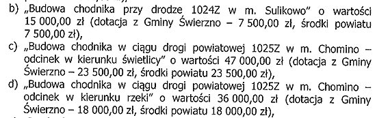 Powiat Kamieski i gmina wierzno wsplnie sfinansuj budow chodnikw