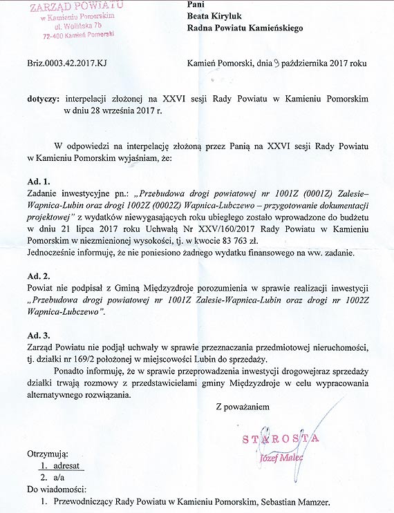 Co dalej z przebudową drogi Wicko - Lubin ?