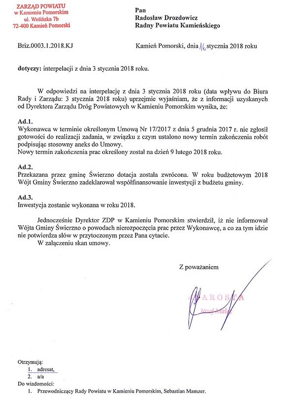wierzno: Chodniki w Chominie i Sulikowie do 9 lutego?