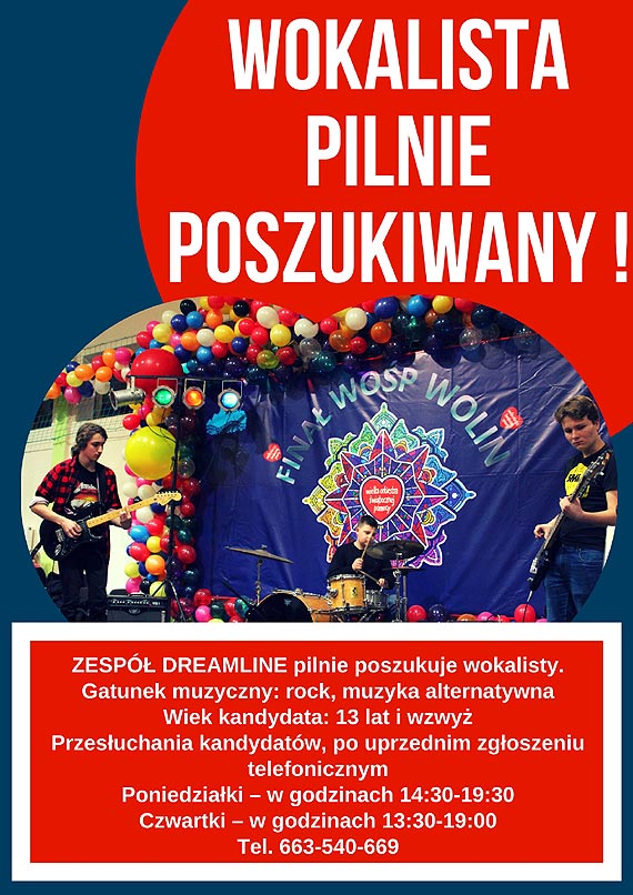 Zesp Dreamline poszukuje wokalisty