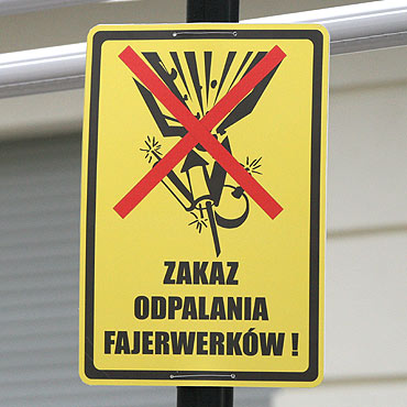 Zakaz odpalania fajerwerków i petard