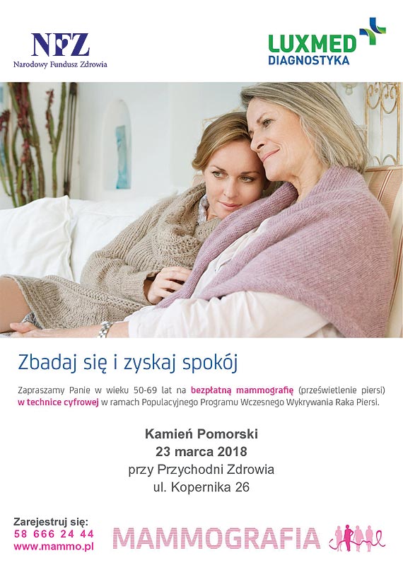Masz 50-69 lat? Zrobia ju mammografi?