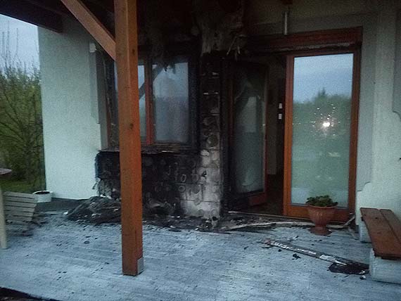 Nocny pożar w Łownie