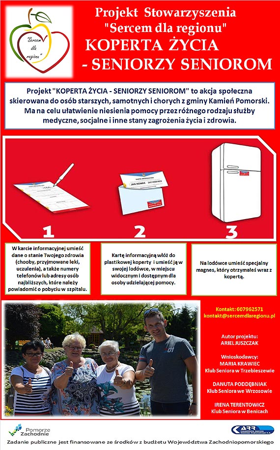 Seniorzy seniorom – „KOPERTA ŻYCIA” w Kamieniu Pomorskim