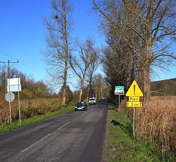 Droga niebezpieczna dla pieszych i rowerzystów