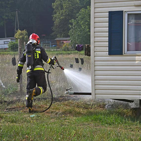 Pożar w Wapnicy - strażacy przyjechali szybko