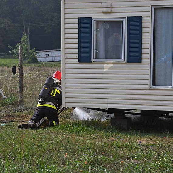 Pożar w Wapnicy - strażacy przyjechali szybko
