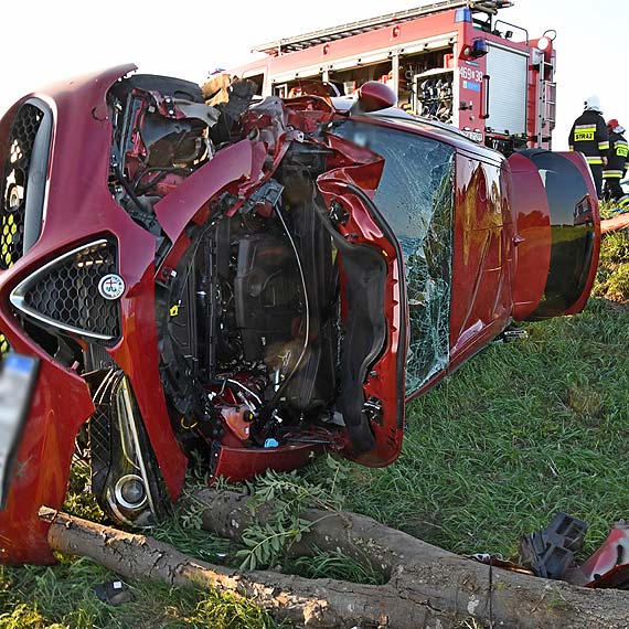 Alfa Romeo dachowała przed Dargobądzem, jej kierowca ocknął się w rowie 10 km od celu podróży