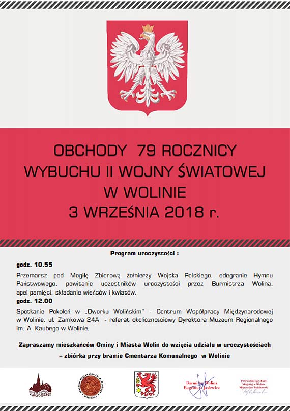 Obchody 79 rocznicy Wybuchu II Wojny wiatowej w Wolinie
