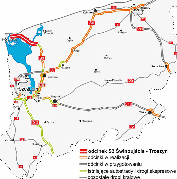 Jest decyzja rodowiskowa dla drogi S3 od winoujcia do Troszyna