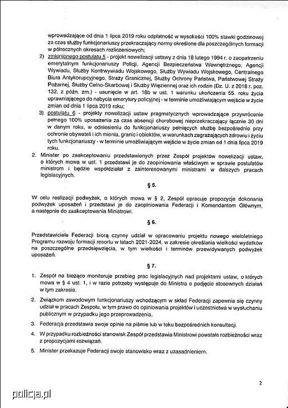 Propozycje MSWiA dla funkcjonariuszy – pełna treść projektu porozumienia