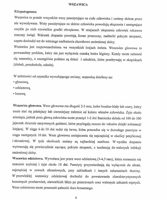 Za walk� z wszawic� w plac�wkach o�wiatowych odpowiada ich dyrekcja