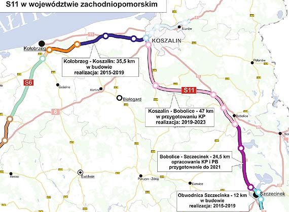 Będą większe środki na budowę S11 Koszalin – Bobolice