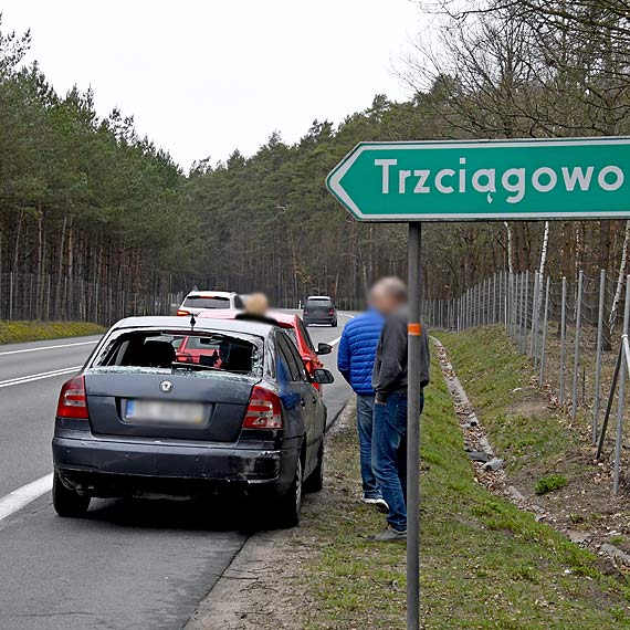 Gwa�towne hamowanie przyczyn� st�uczki na DK3