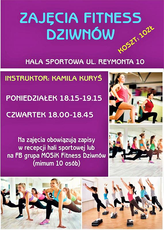 Zajcia fitness na hali sportowej