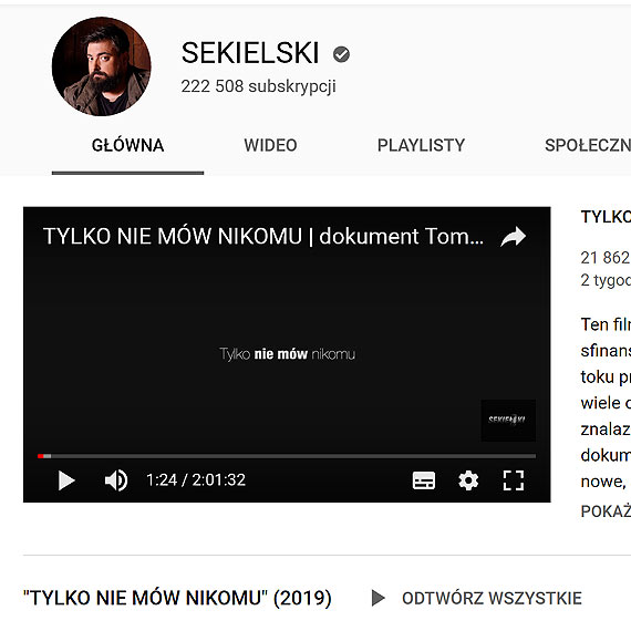 Policja nie sprawdza, gdzie ogl�daj� film Sekielskiego?