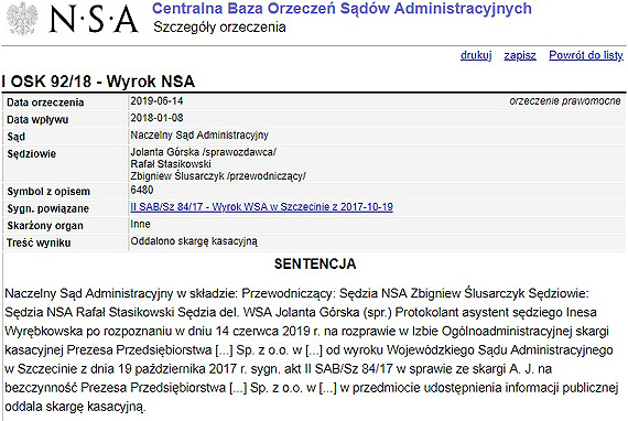 Prezes PGK musi ujawni� ile p�aci� na lokalne media! Jest fina� sprawy s�dowej!