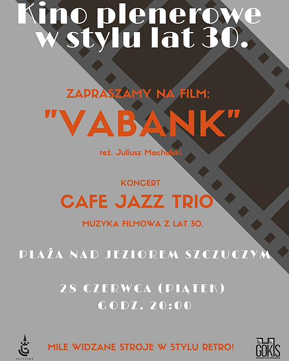 Kino plenerowe w stylu lat 30. na golczewskiej plaży