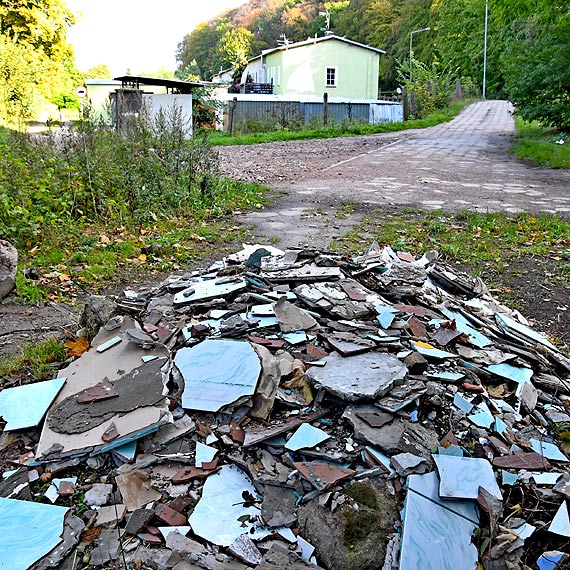 S�abe pa�stwo, niskie kary. Wysypisko �mieci na drodze w Wapnicy