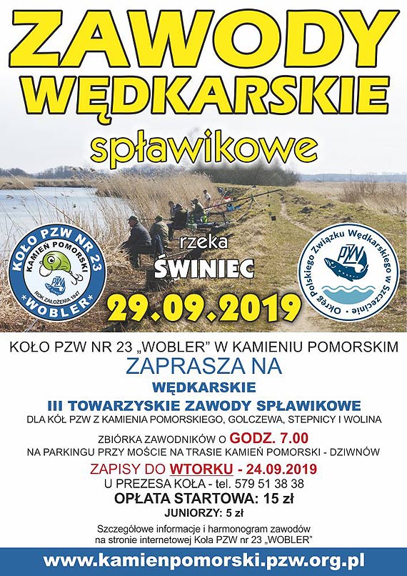Zapraszamy 29 wrze�nia 2019r. na Towarzyskie Zawody Sp�awikowe na rzece �winiec