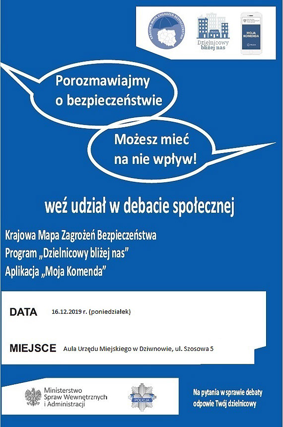 Debata ewaluacyjna - „Bezpieczestwo w miejscach publicznych i miejscu zamieszkania” w ramach cyklu spotka „Porozmawiajmy o bezpieczestwie – moesz mie na nie wpyw”