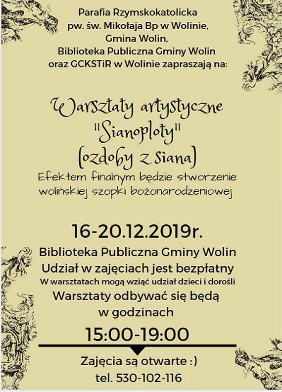 Warsztaty artystyczne Sianoploty w Wolinie