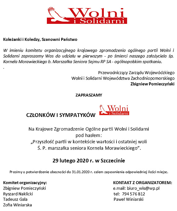 Chc dyskutowa o przyszoci partii i ostatniej woli Kornela Morawieckiego